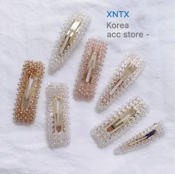 

New Boutique Fashion Crystal Hair Clip Bobby Pin Hair Accessories Snap for Women Girls Hair Barrette Ornament Hairgrip Headwear