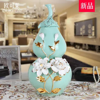 

jewelry decoration of European style living room TV cabinet gourd ornaments ceramic vase lucky decoration storage tank