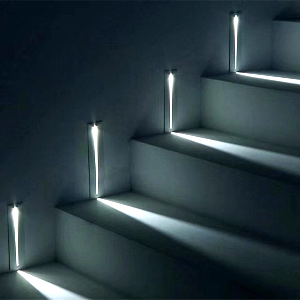 5 x 1W LED Indoor Walkway Step Stair Wall Corner Light Rectangle Pure White 