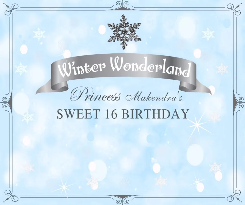 Пользовательские зимние onederland wonderland Снежинка боке фото фон Высокое качество