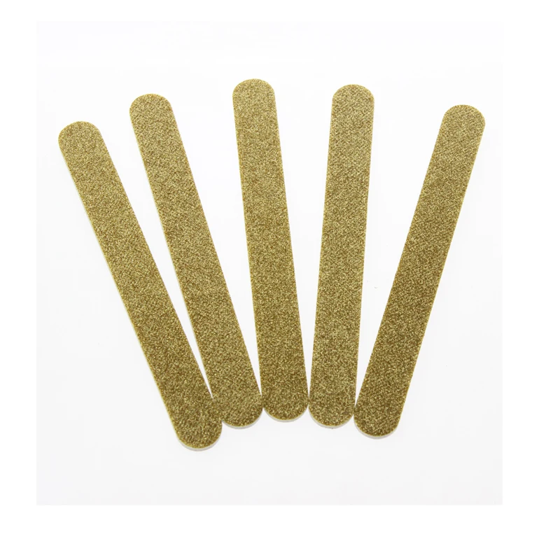 

5Pcs/Set Golden Glitter Single Side Women Girls Fingernail Art Beauty Tool Emery Board Nail Buffer Block Manicure Nail Files