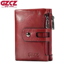 GZCZ Для женщин кошелек женский из натуральной кожи короткие кошельки Портмоне Малый держатель для карт с молнией зажим для денег сумка Portomonee