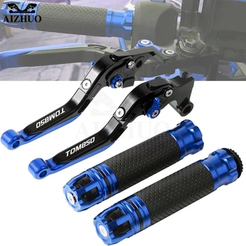 

Motorcycle Brake Clutch Lever Extendable+Handle Grips Handlebar For YAMAHA TDM 850 TDM850 1991-2002 2001 2000 1999 1998 97 96 95