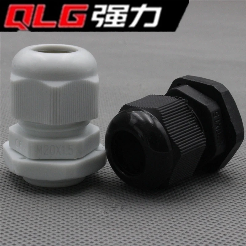 1piece M20*1.5 Waterproof Nylon Plastic Cable Gland Connector for 6-12mm Cable black color Hot Sale IP68 Factory