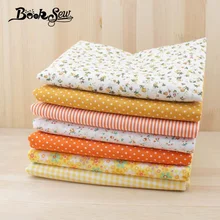 Booksew хлопковая ткань 7 шт. 50 см x 50 см желтая жировая четверть для рукоделия шитья Лоскутное шитье Тильда кукольная Ткань Текстиль tissus