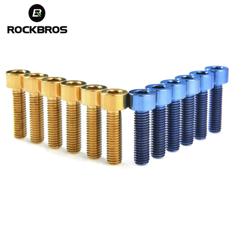 

ROCKBROS 6PCS M5*18mm Titanium Stem Bolts For Bike MTB Road Bicycle Stem Screws Fixed Bolts Bike Parts 3 Colors
