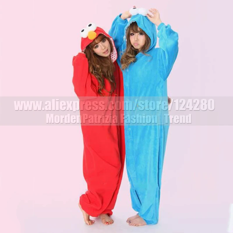 polar fleece sesame street red elmo cookie monster onesies costume adult cartoon cosplay pajamas halloween costume - Halloween Costumes Elmo polar fleece sesame street red elmo cookie monster onesies costume adult cartoon cosplay pajamas halloween costume - Halloween Costumes Elmo