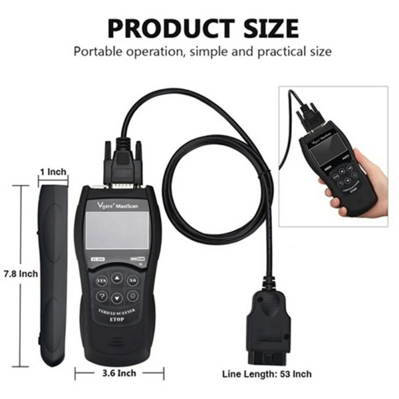 Сканер для автомобилей VS890 OBD2 сканер VS-890 OBDII код ридер Поддержка OBD OBDII CAN протоколы 13 языков лучше ELM327 AD310
