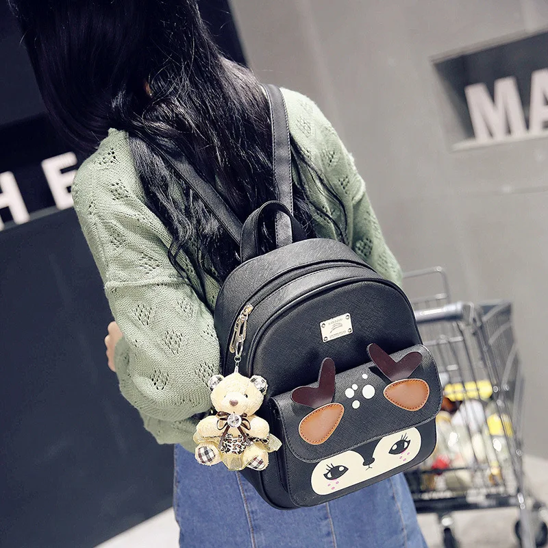ZXG lovely Cartoon Girl s Backpack Cute PU Leather Backpacks Bagpack Small Women Bag