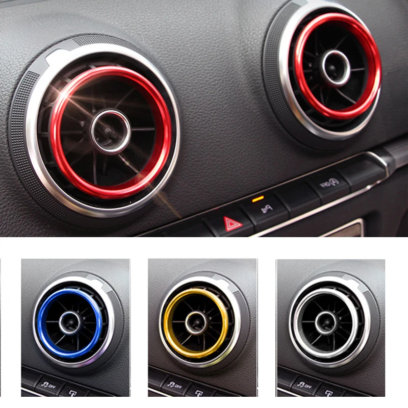 

4pcs Car Styling For Audi A3 8V S3 2014-2017 Stainless Steel Air-Conditioning Outlet Decoration Stickers Interior Accessories