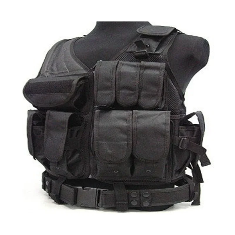 

Outdoor CS Field Tactical Vest with Belt US SWAT Airsoft Tactical Vest Multicolor Army Fans Hunting Combat Vest with Belt