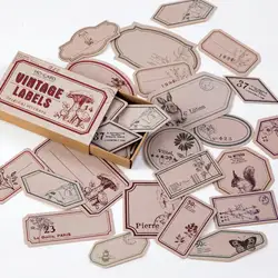 Étiquette autocollante Vintage inscriptible, étiquette Scrapbooking pour Album journal intime, décoration pour manuel, DIY bricolage, 60 pièces/paquet 