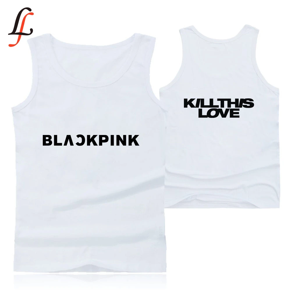 Blackpink Повседневное майка на бретельках жилет убить этот тема любви Бодибилдинг спортивная одежда летняя майка с бретелями мужской фитнес унисекс