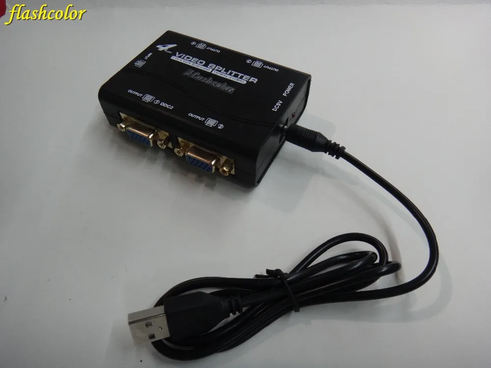 Flashcolor vga splitter 4 порта VGA Video Splitter 250 мГц 1 вход 4 выхода Поддержка USB адаптер питания