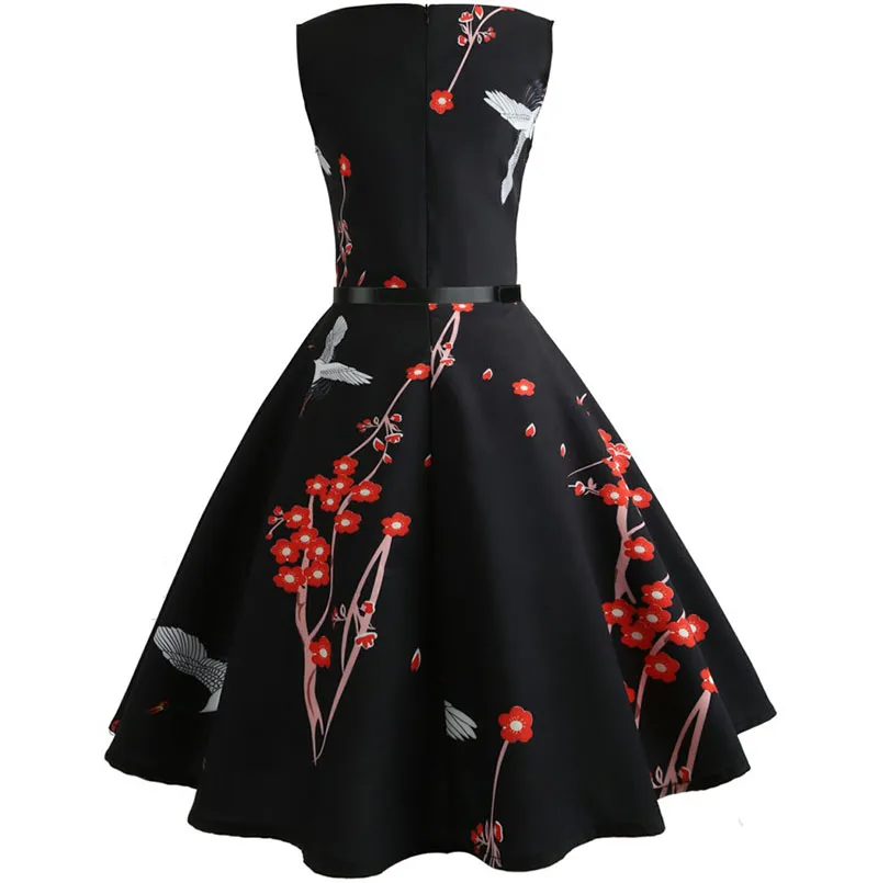 Летние женские платья, повседневные, цветочные, Ретро стиль, 50s 60s Robe Rockabilly Swing Pinup Vestidos, вечерние платья на День святого Валентина