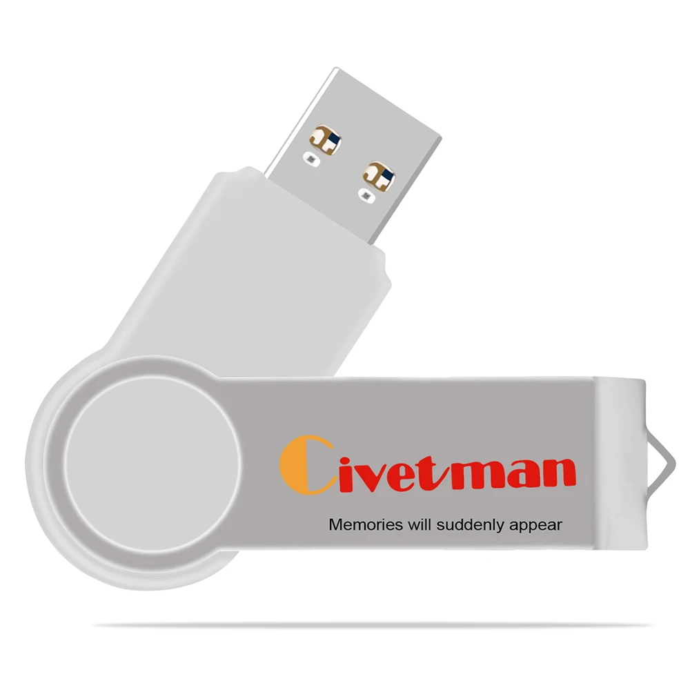 Civetman USB флеш-накопитель 32 ГБ вращающийся металлический USB 3,0 флеш-накопитель 128 г флеш-накопитель высокоскоростной usb-флеш-накопитель 64 ГБ флеш-накопитель - Цвет: white