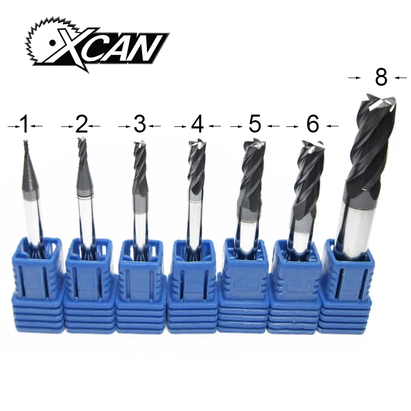 

XCAN 7 Pieces Solid Carbide End Mills Metal Face milling cutter CNC Machine Tools End Milling Cutter