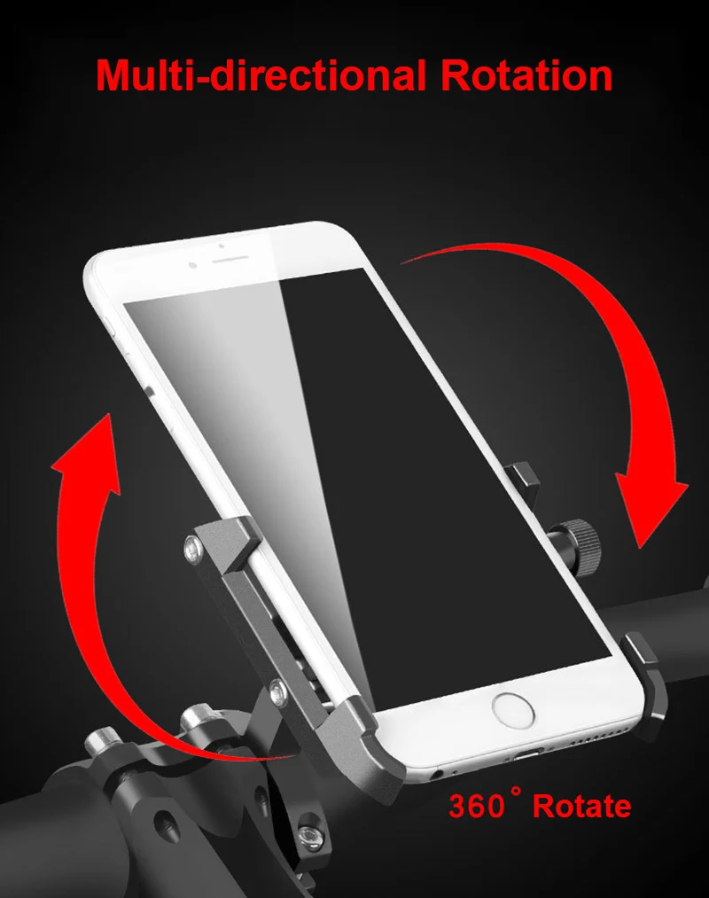 ARVIN Алюминиевый держатель для телефона для мотоцикла, велосипеда, вращение на 360 градусов, для iPhone 8 X, универсальный велосипедный держатель для мобильного телефона, gps, подставка на руль