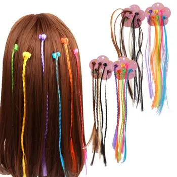 

New Girls Colorful Wigs Ponytail Hair Ornament Hairpin Beauty Hair Clip Headwear Kids Hair Accessorie Oct20-A