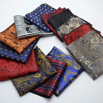 

Hlinayi Men's pocket towel British retro pattern square towel wedding business suit shirt pocket towel