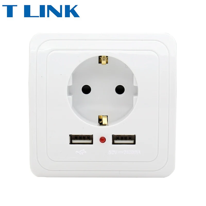 

Best Dual USB Port 2000mA Wall Charger Adapter Power Socket With Usb EU Standard Plug Socket Power Outlet Panel