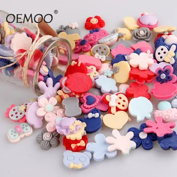 

30PCS Mix Style Flowers Resin Mix Color Popular Matt Material Resin Flatback Cabochon Scrapbooking Accessories