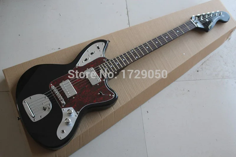 

Free Shipping High quality New Arrival jazz Guitar JAGUAR red Pickguard black Electric Guitar 2017 1
