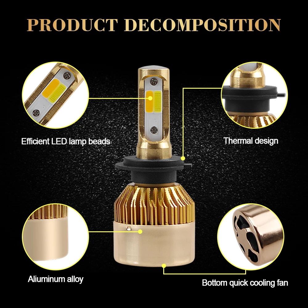 LEADTOPS 3 цвета 1 H7 светодиодный головной фонарь 6000K 4300K 3000K Автомобильные фары H1 H3 H4 H8