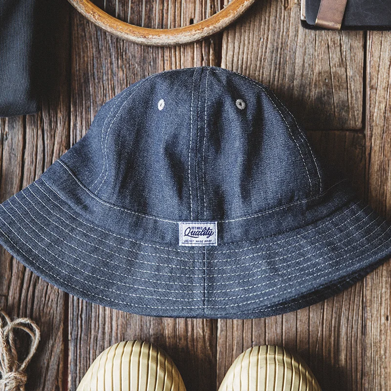 MADEN Unisex Denim Cotton Bucket Hat Summer Fishing Camping Hiking Fisherman Cap