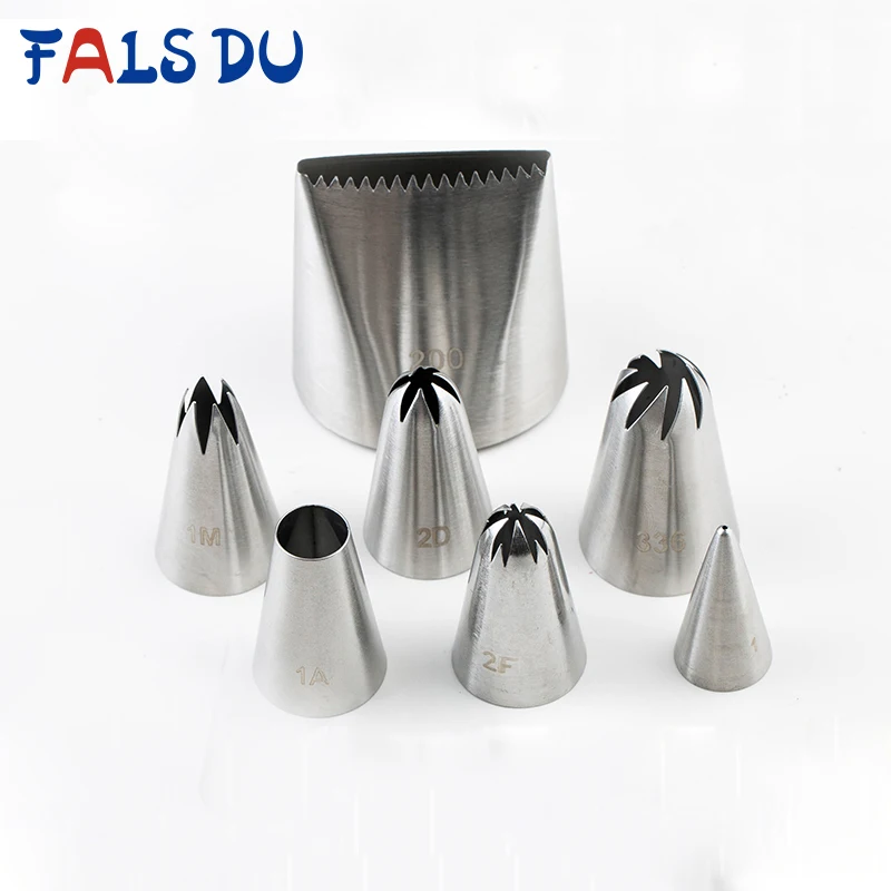 

6Pcs/Set Stainless Steel Icing Piping Cream Nozzle Set Tools Cake Pastry Nozzles Cookie Fondant Cake Decorating Tools