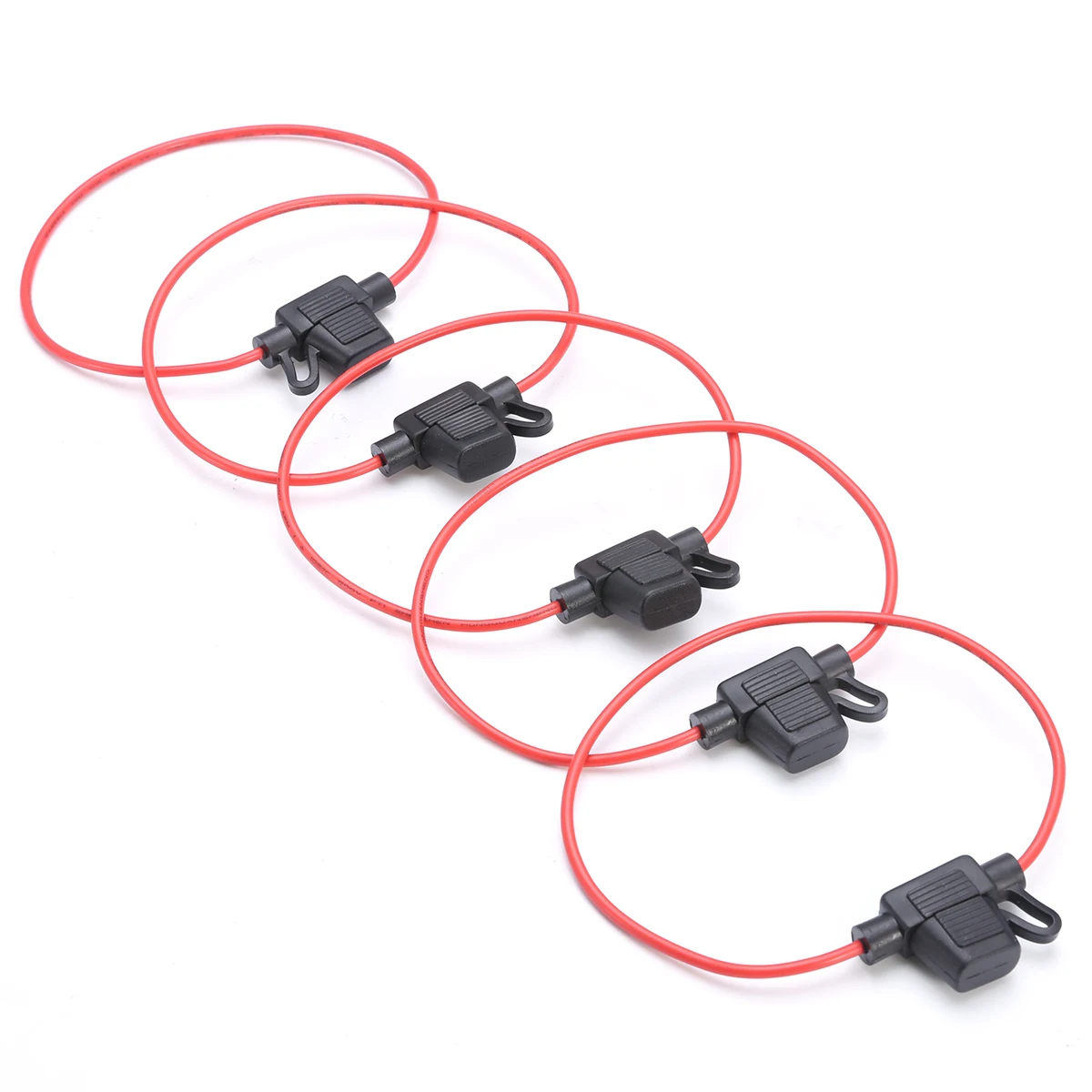 5pcs/set High Quality In Line Car Mini Blade Fuse Holder Splash-proof Universal For 12V 30A Fuses