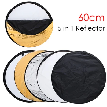 

JMFOTO 24" 60cm 5 in 1 Portable Collapsible Light Round Photography Reflector for Studio Multi Photo Disc