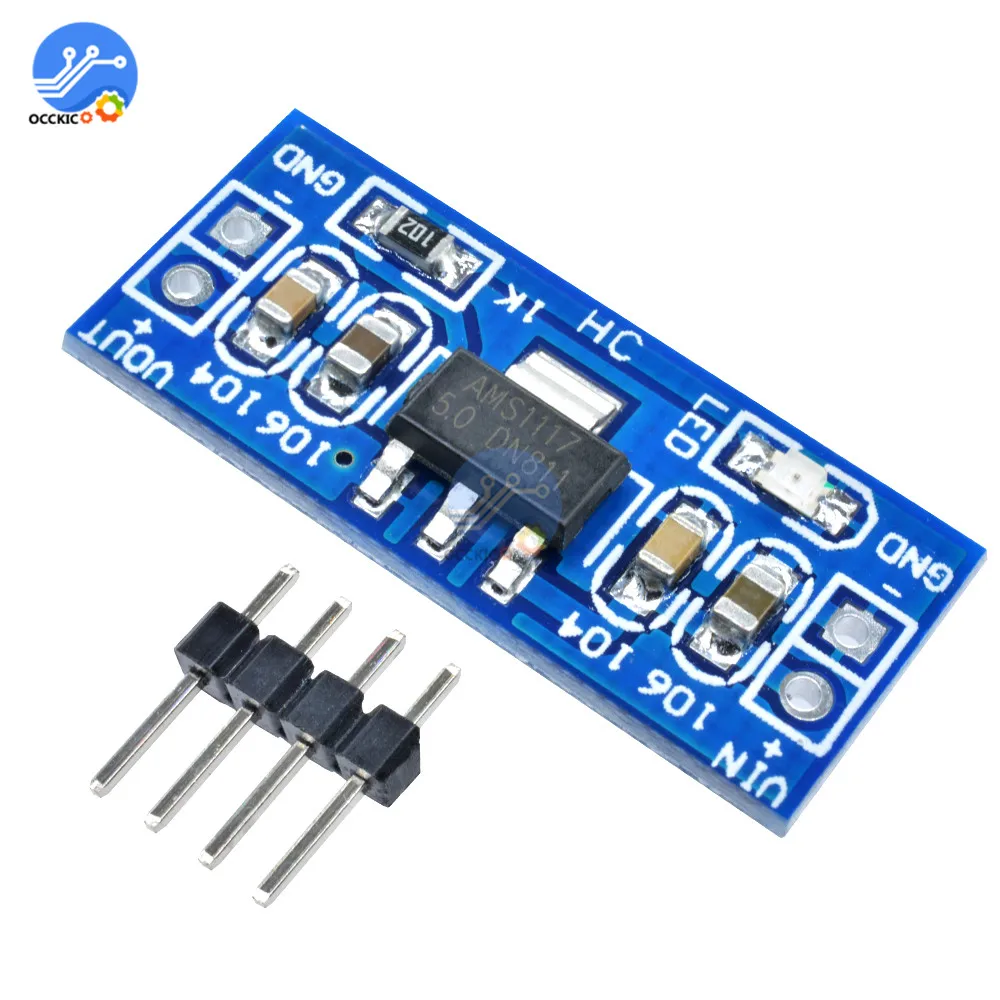 5 шт. модуль питания AMS1117 6 12 В с поворотом на для Arduino Raspberry Pi плата PCB Стандартный
