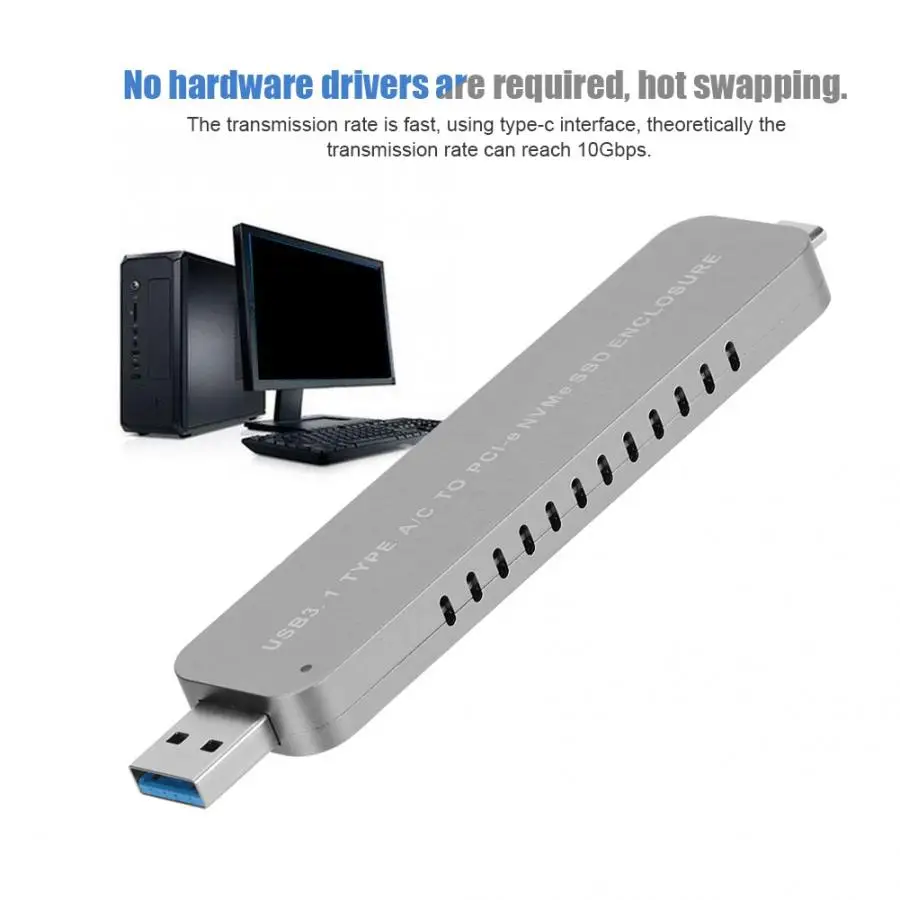 USB3.1 Тип-A + Тип-C 2-в-1 для NVME ящик жесткий диск SSD жесткий диск HDD корпус