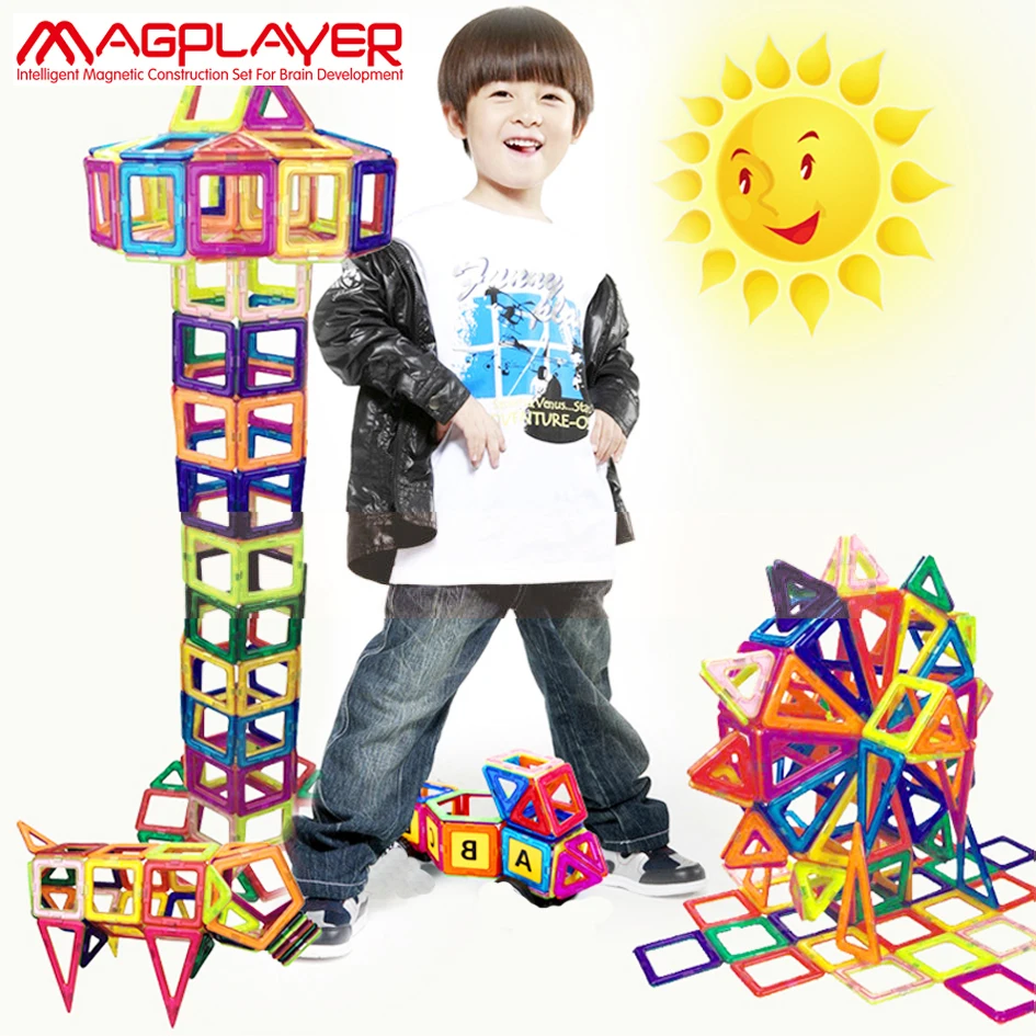 

Magplayer 92pcs Magnetic Blocks Mini 3D Magnetic Model Blocks Magnet Building Blocks Enlighten Educational Toys For Children
