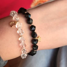 Браслет/луна/звезды/белый beadsl/полудрагоценный камень/браслеты для женщин/натуральный камень подвеска Звезда Луна счастливый шарик ювелирные изделия