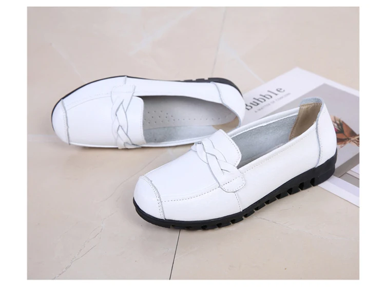 AH 2669-2019 Spring Autumn Women Flat Shoes Genuine Leather Woman Shoe-3
