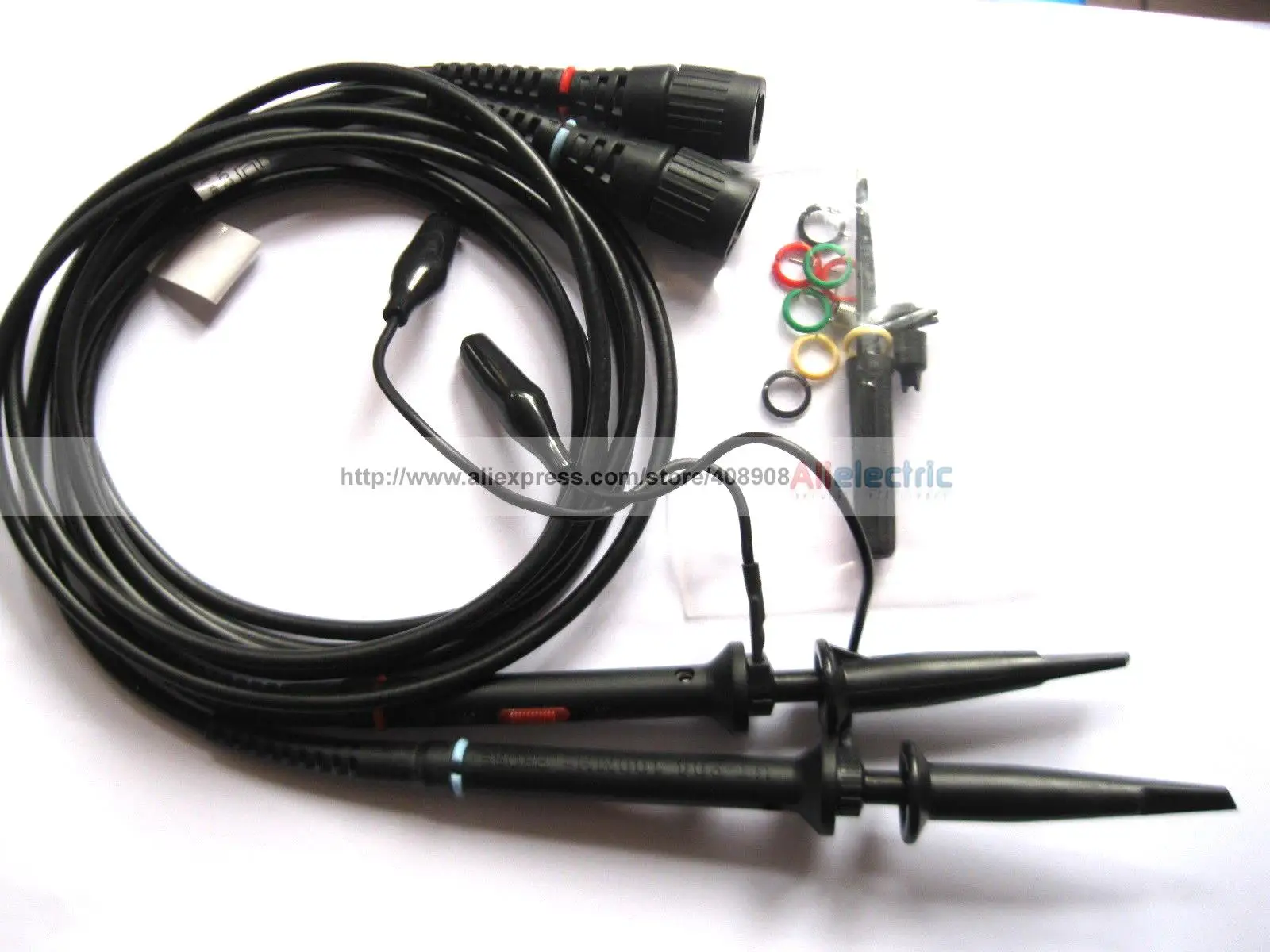 

2 Pcs Black 100MHz Scope Clip Probes for Oscilloscope