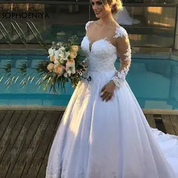 Новое поступление с длинным рукавом свадебное платье es 2019 Vestido de noiva Свадебные платья для невесты халат де mariée gelinlik свадебное платье в стиле