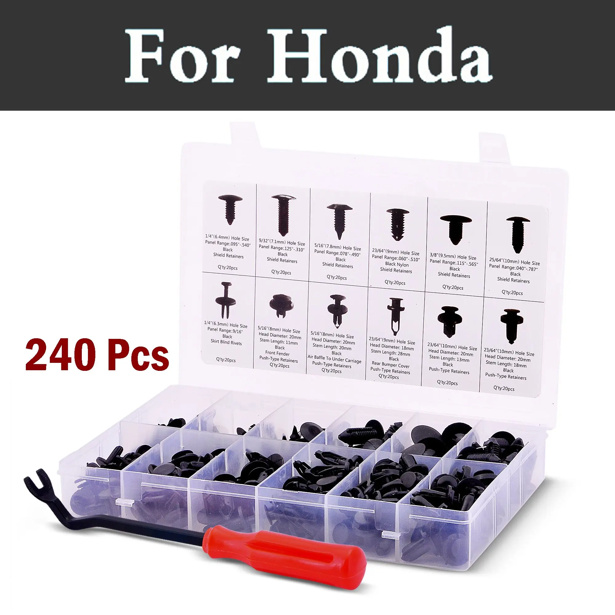 240x Car Auto Body Clips Body Assortment Fastener Remover Rivets For