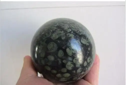 

87mm NATURAL Green Kambaba JASPER STROMATOLITE Fossil Quartz Crystal Sphere Ball
