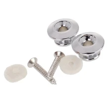 2pcs Strap Button w/ Mounting Screw for Guitar Mandolin—Silver