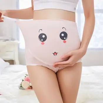

Cartoon Breathable Cotton High Waisted Briefs Belly Support Panties Pregnant Woman Adjustable Underwear