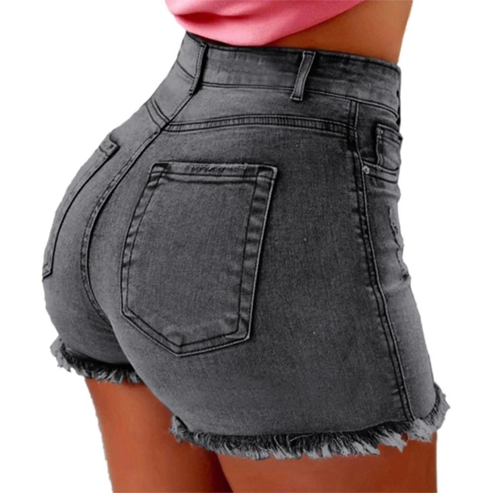 

Fashion Sexy Short High Waist Jeans Summer Casual Straight Skinny Women Jeans Zipper Fly Short Jeans Feminino Solid Jeans Femme