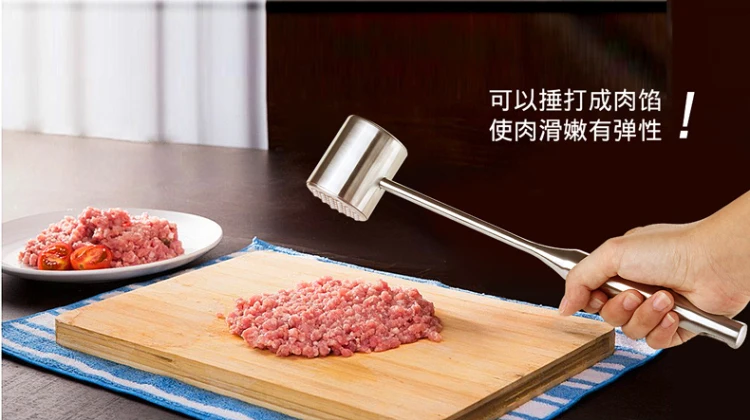 Топ Мода ограниченной колбаса писака Burger Пресс Нержавеющая сталь Молотки Knock свободно Мясо Стейк из свинины Chop увеличение