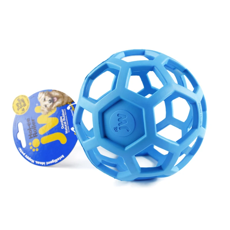 

JW Geometric Ball Pet Dog Toys Natural Non-Toxic Rubber Ball Toy Chew Toy For Small Medium Large Puppy Dogs - 4 Colors