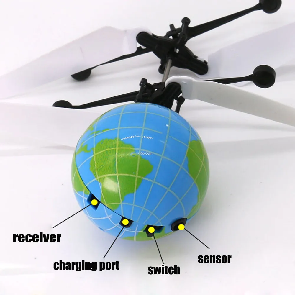 HIINST Забавный зеленый индукционный RC Летающий шаровидный датчик Дрон шар-Вертолет Встроенный сверкающий светодиодный фонарь Игрушка AUG15P