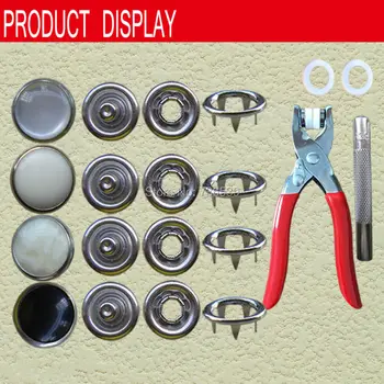 

FREE SHIPPING 200sets+a plier 10mm brass preal prong snap button with good quality for clothes