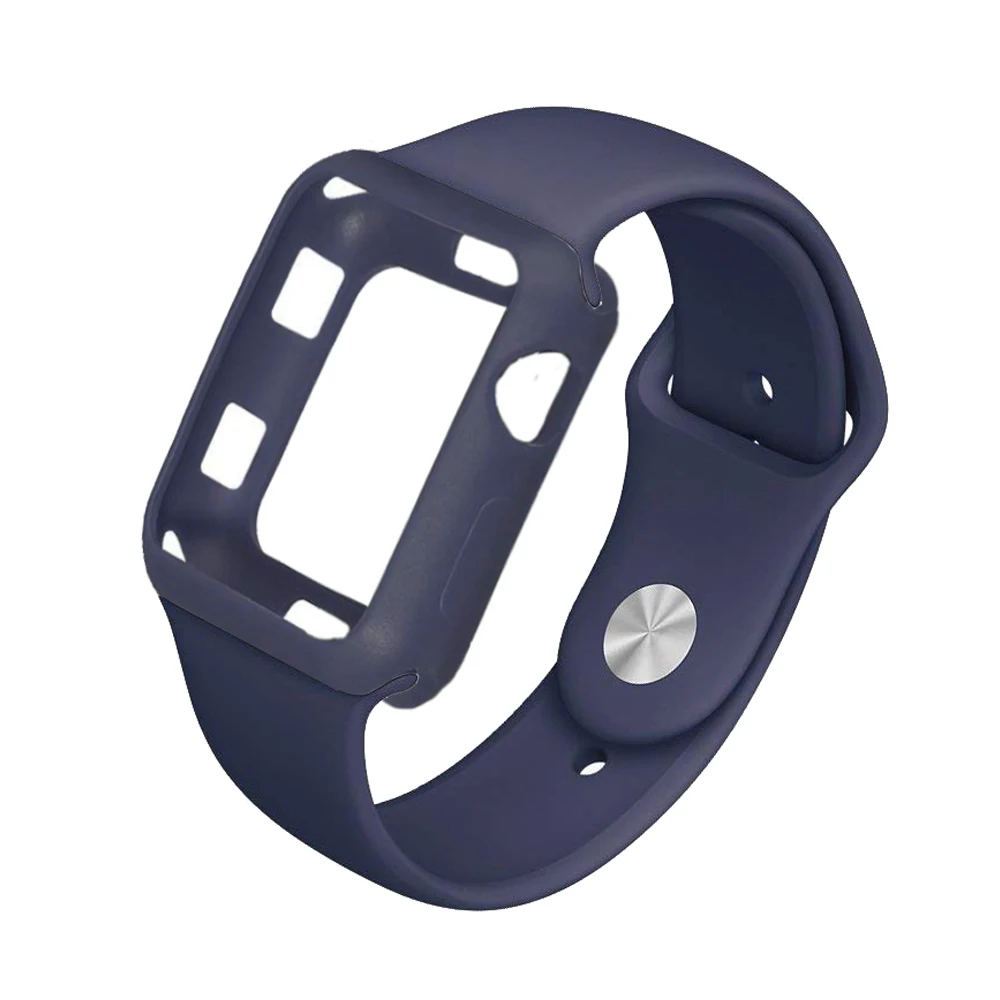 

Case+watch strap for Apple watch band 42mm 38mm iWatch band silicone bracelet watchband+Protective case for Apple watch 3 2 1