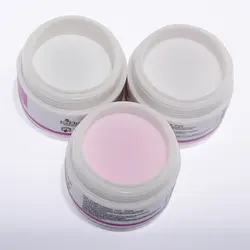 15 г прозрачный розовый белый 3 цвета Акрил Косметическая пудра кристалл ногтей маникюр Советы Дизайн ногтей 3D украшения Builder полимер
